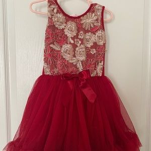 Red and gold holiday dress